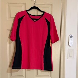 NWT Juno Active Pink and Black V-Neck Swim Coverup XL A158